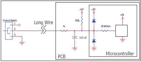 Low pass filter protection for an input Low pass filter protection for an input